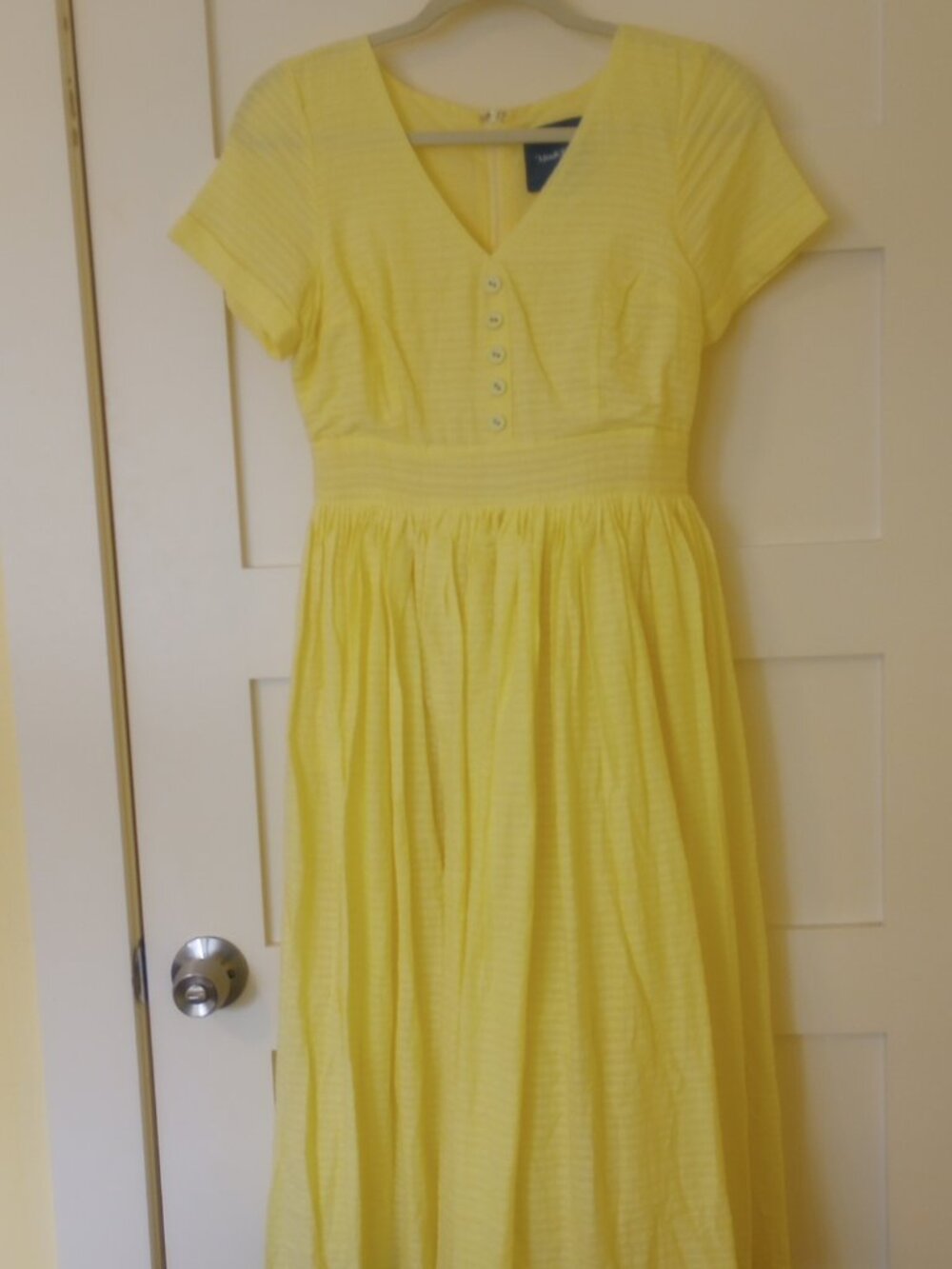 Yellow Short Sleeve A Line Dress with Petticoat
